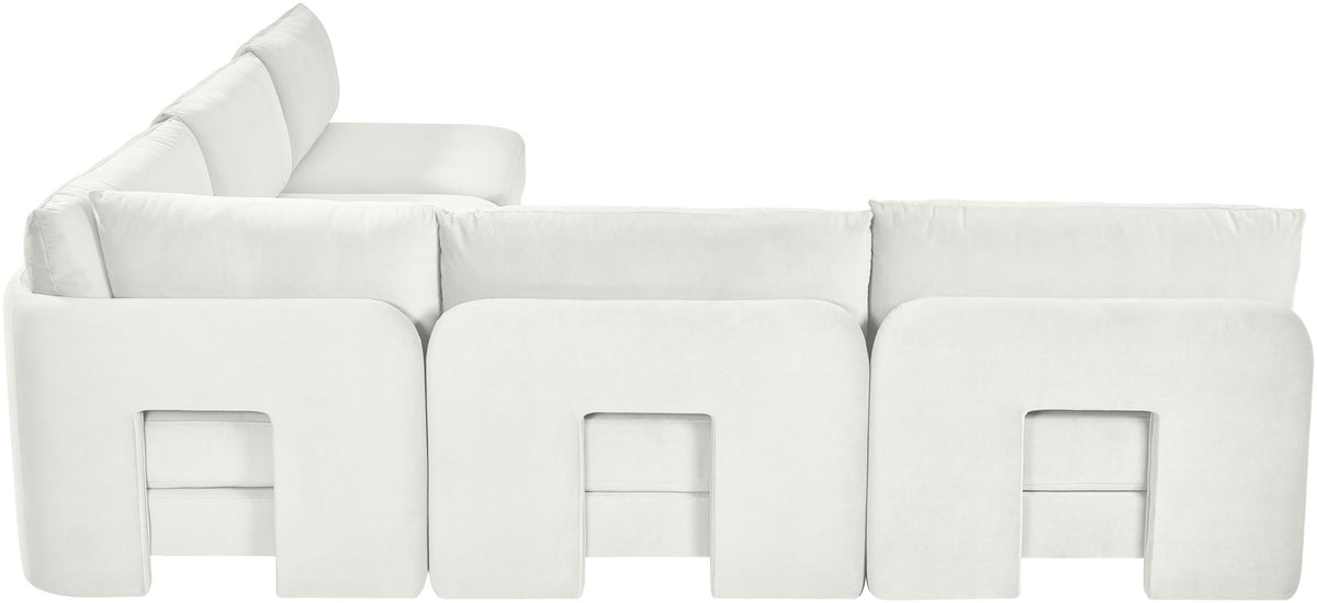 Hammond - Velvet Performance Fabric Upholstered 5 Piece Armless Sectional