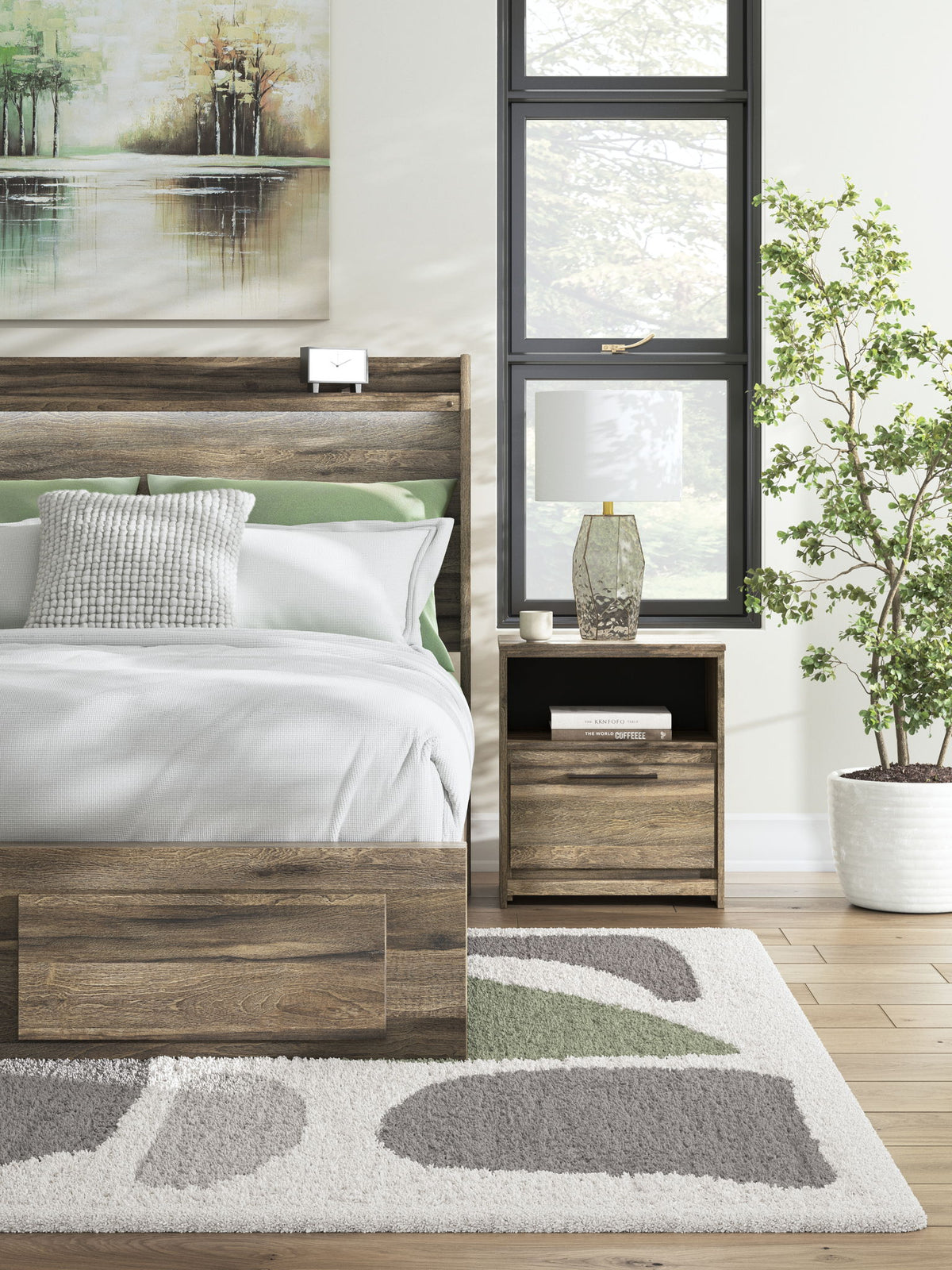 Elbrim - One Drawer Night Stand - Brown
