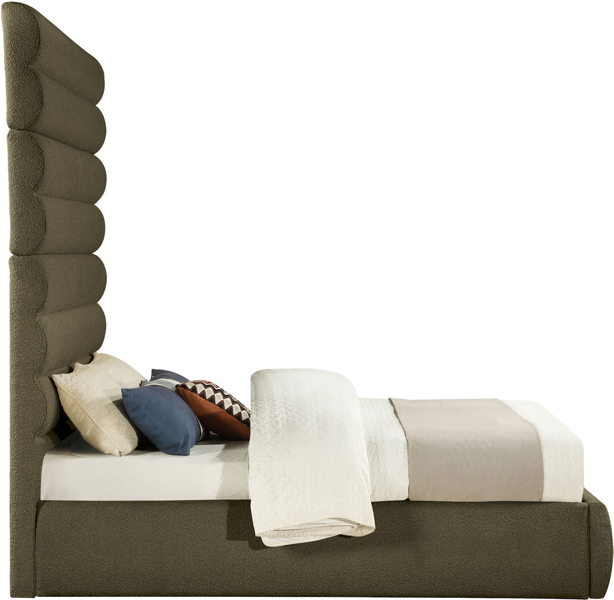 Adam - Boucle Fabric Bed With 89" Headboard