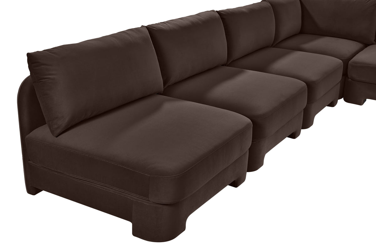 Hammond - Velvet Performance Fabric Upholstered 7 Piece Armless Sectional