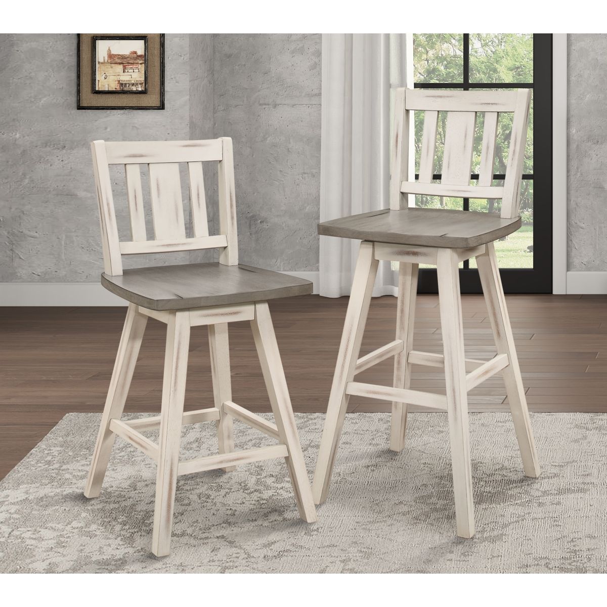 Amsonia - Swivel Pub Height Chair (Set of 2)