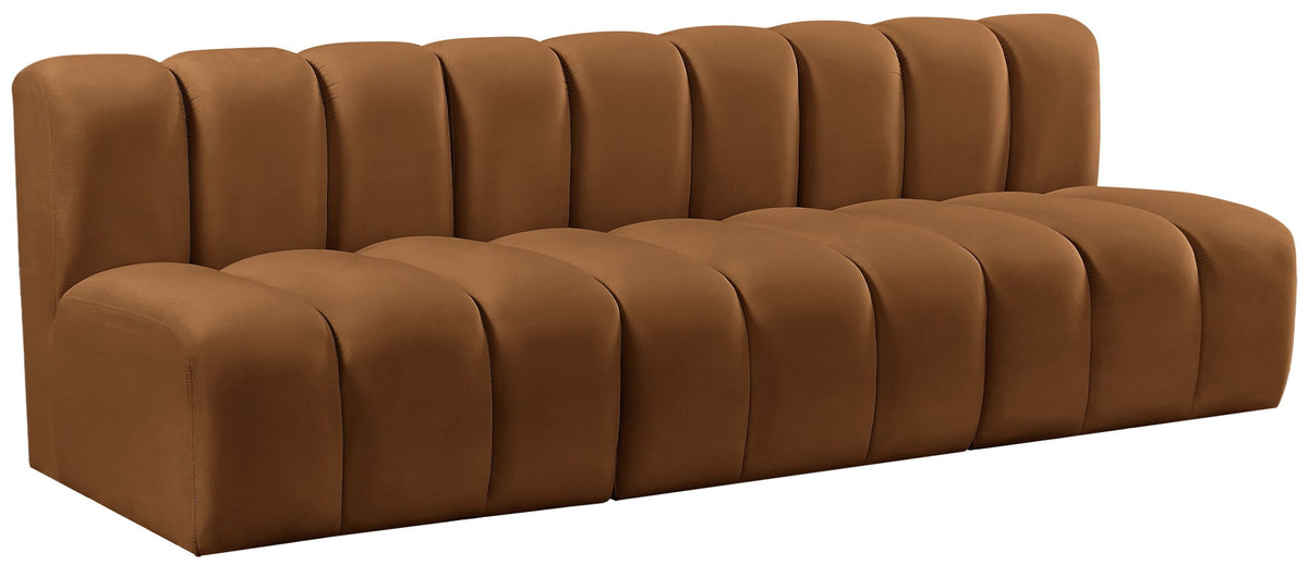 Arc - Velvet 3 Piece Modular Straight Sofa