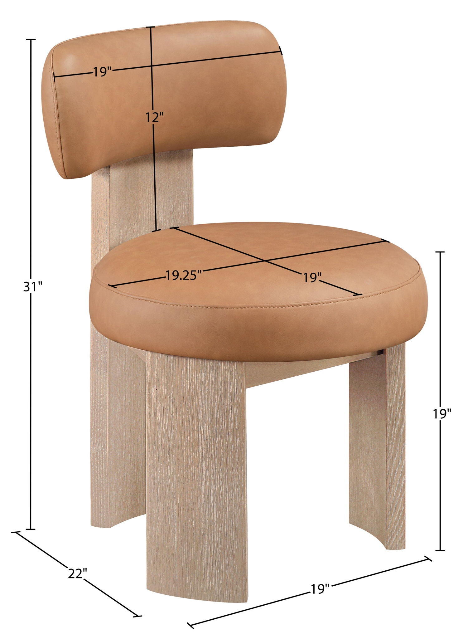 Atelier - Vegan Leather Upholstered Dining Chair (Set of 2) - Painted Natural Frame