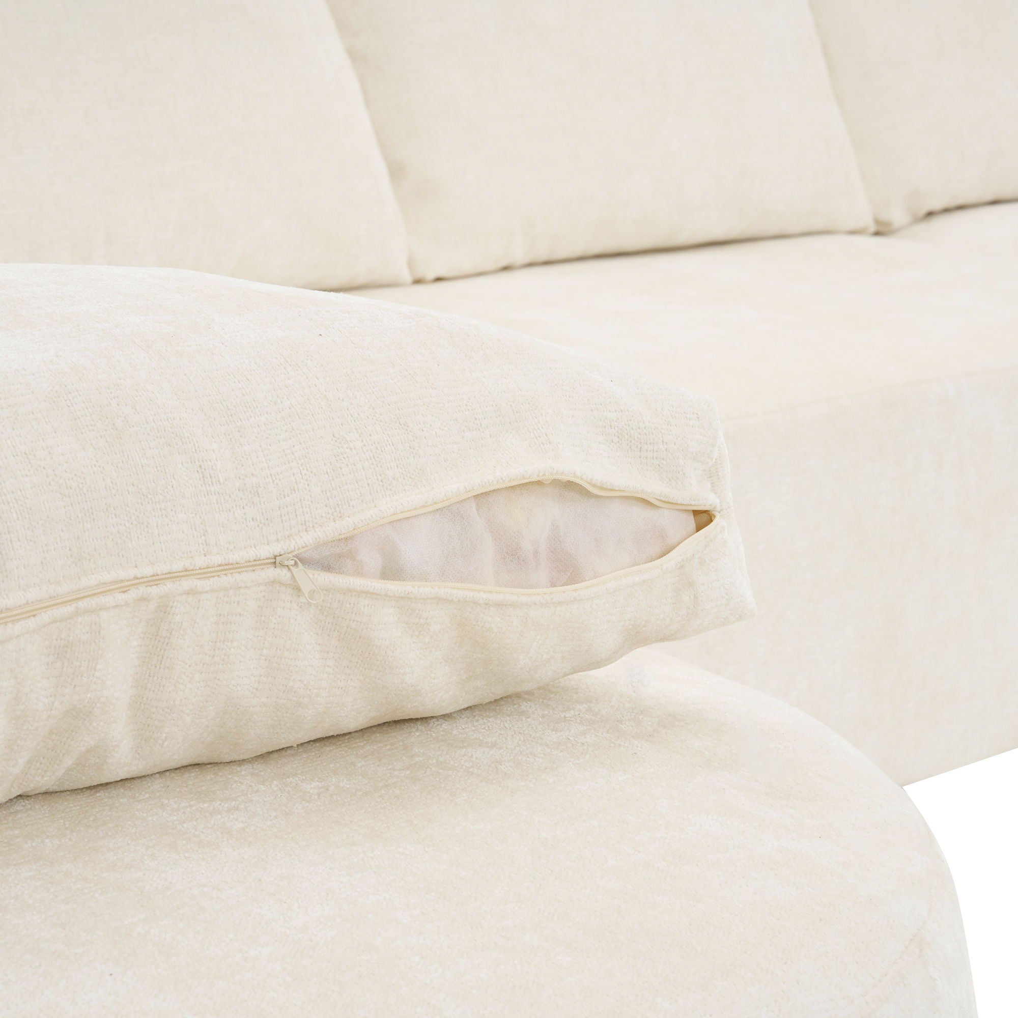 Modular Cloud Sectional Sofa Set, U-Shaped Upholstered Couch With Deep Seat