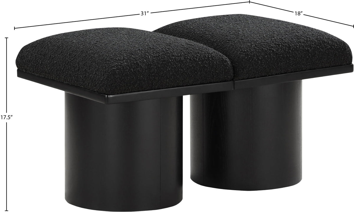 Pavilion - 2 Piece Modular Bench With Black Base