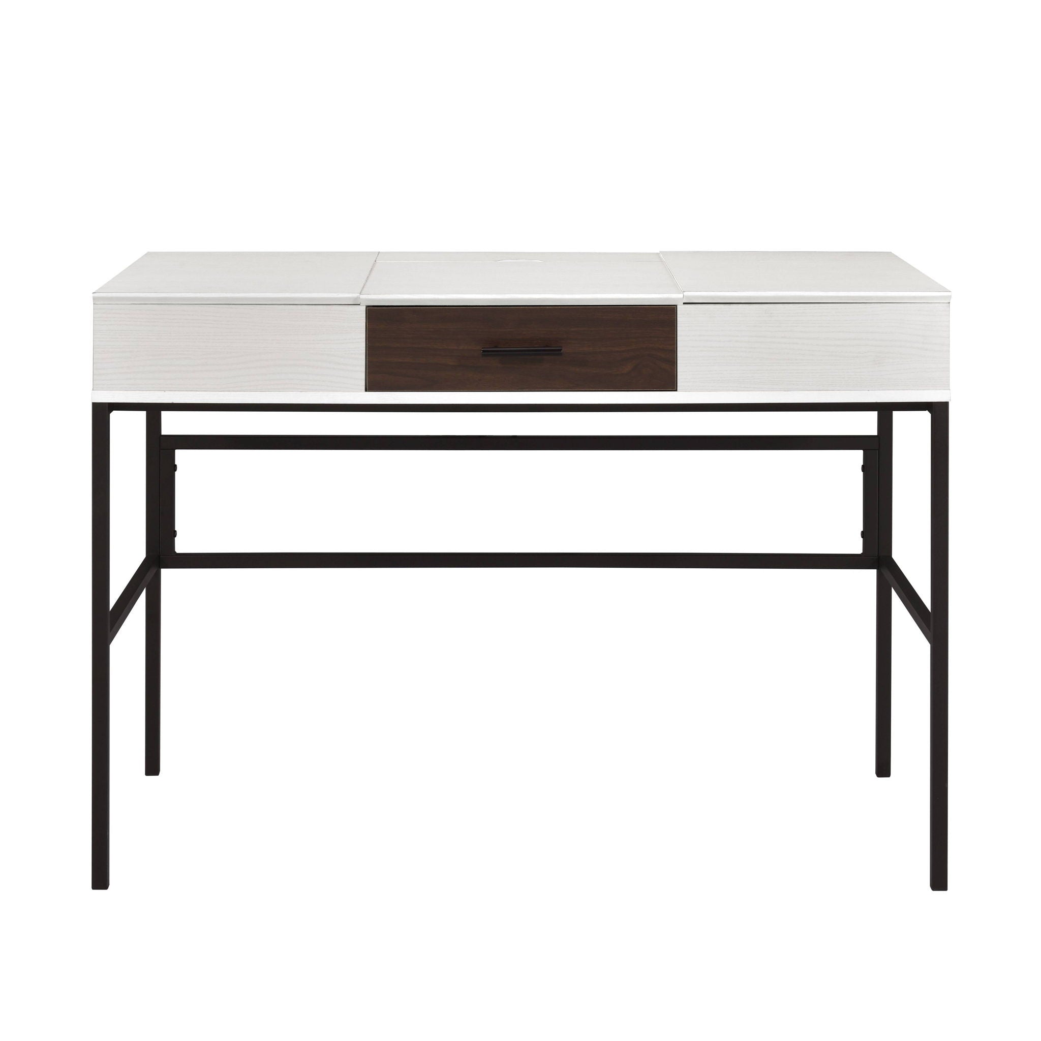 Verster - Writing Desk With USB - Black / Natural