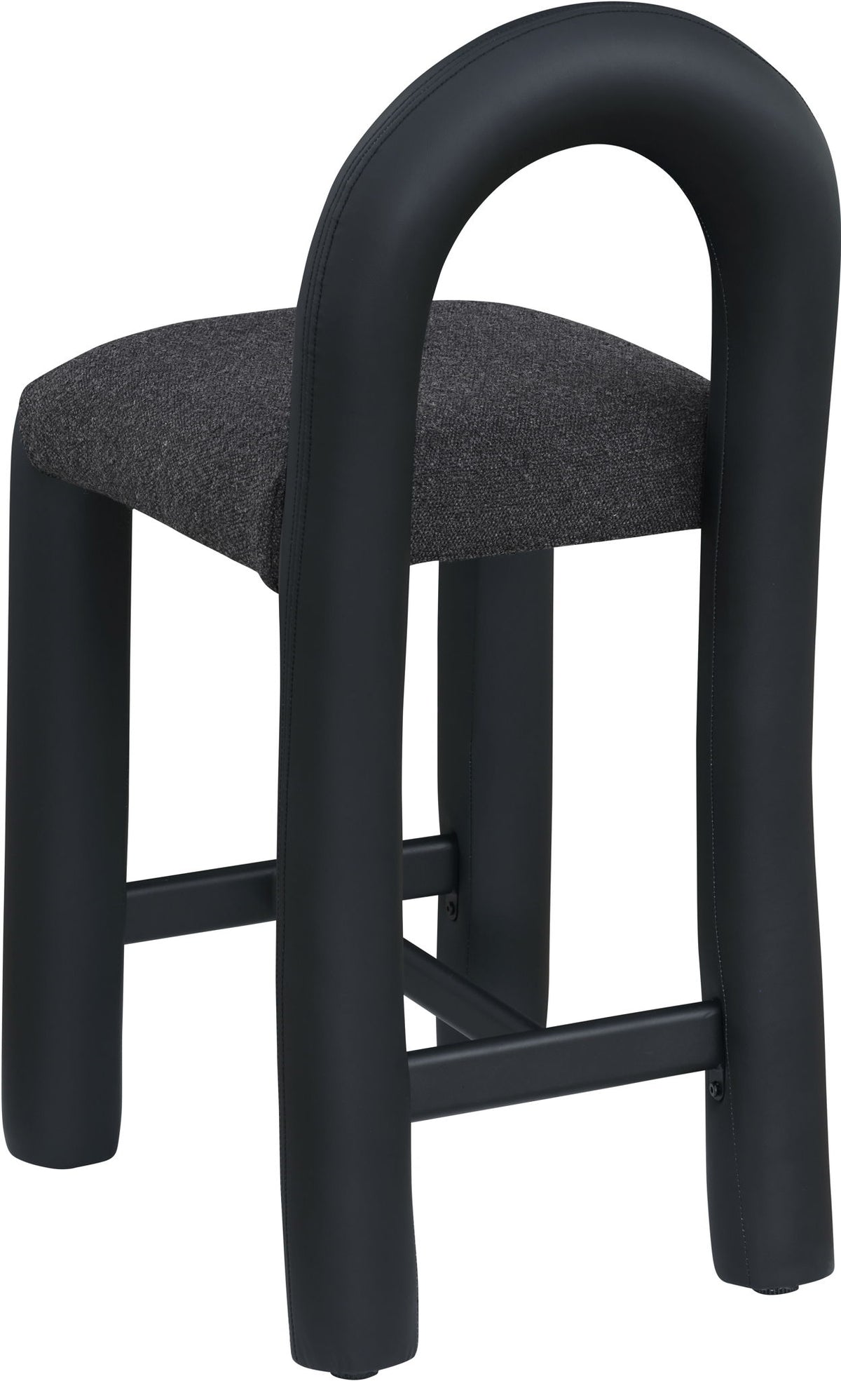 Amari - Vegan Leather and Boucle Fabric Stool