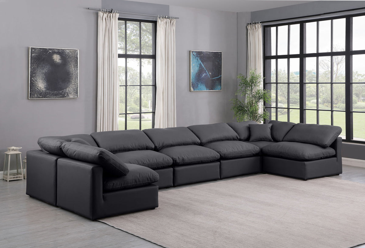 Indulge - Faux Leather 7 Piece Modular U-Shaped Sectional