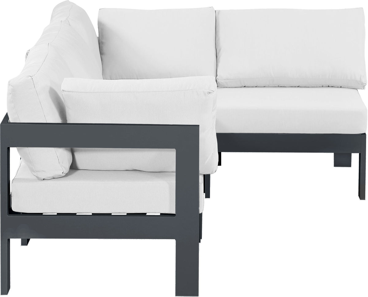 Nizuc - Outdoor Patio 4 Piece Modular Sectional With Gray Frame