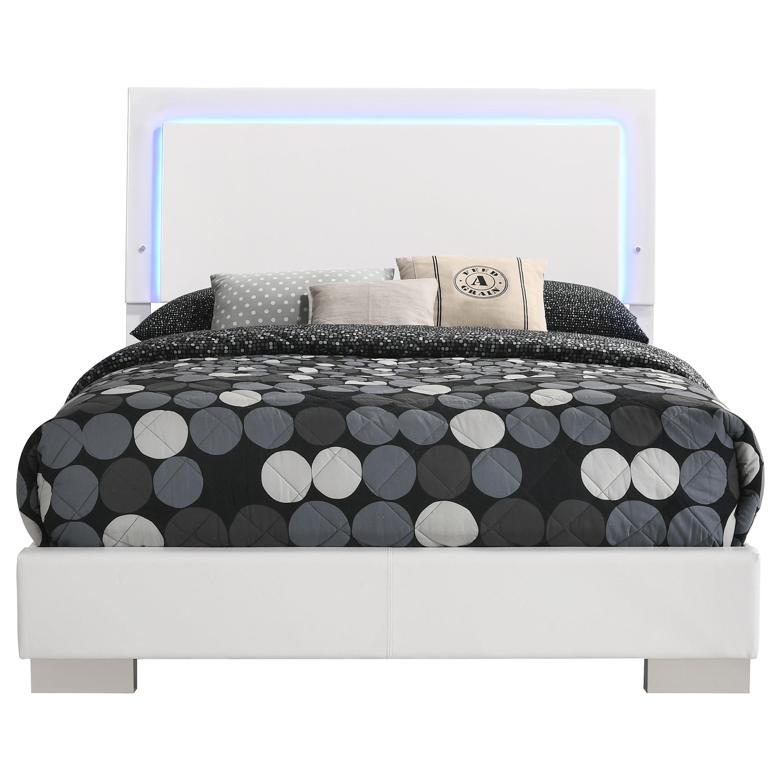 Diamond Modern Furniture COA Felicity Full Upholstered Platform Bed 203500F IMAGE 4