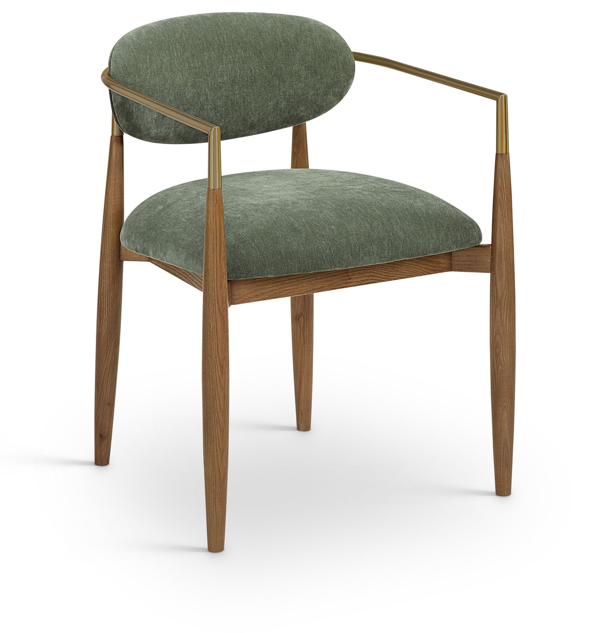 Riccio - Fabric Dining Arm Chair (Set of 2) - Walnut Frame