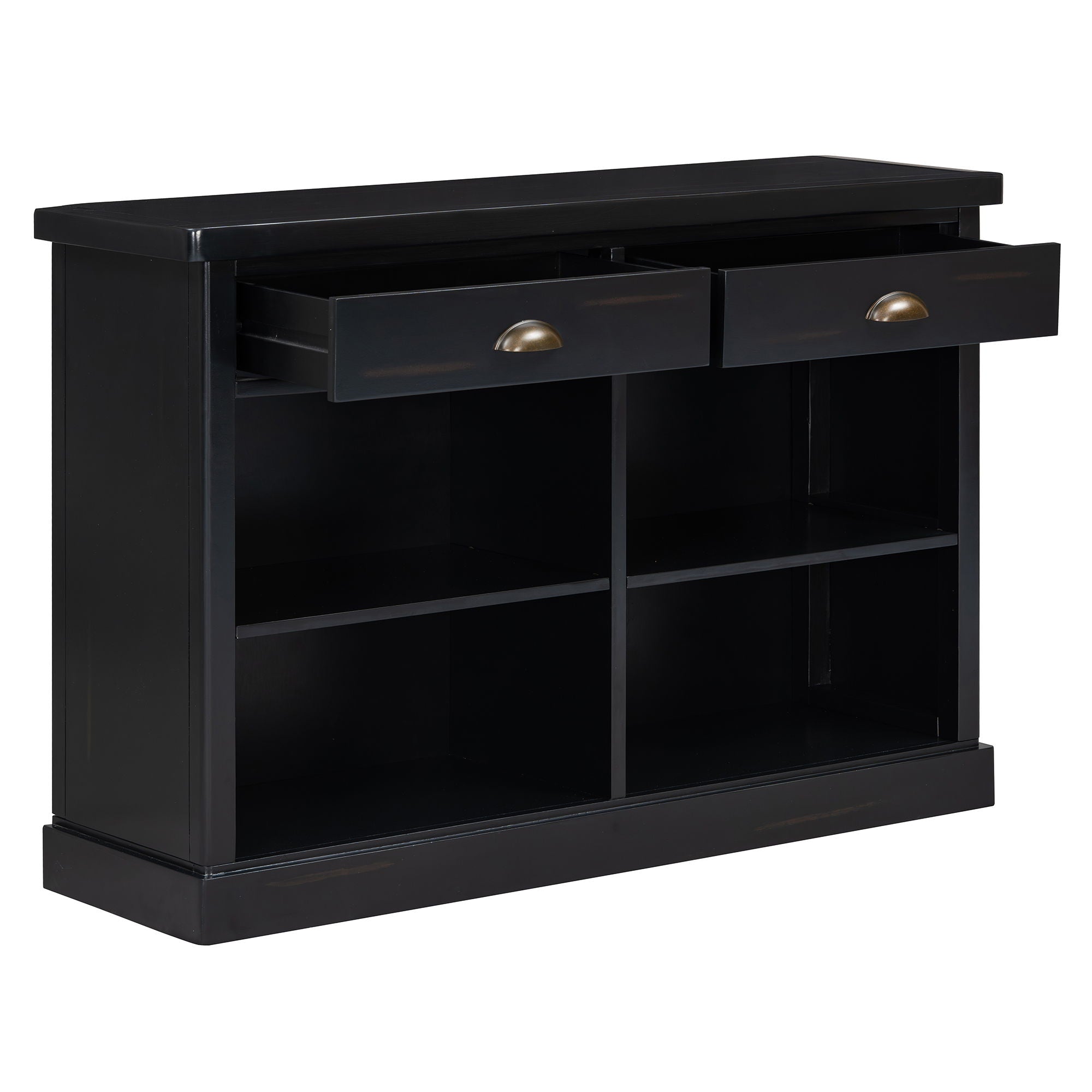 Console Table With 2 Drawers And Open Shelves
