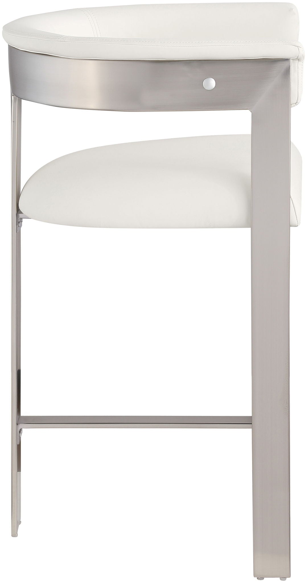Romeo - Faux Leather Counter Stool With Silver Base (Set of 2)