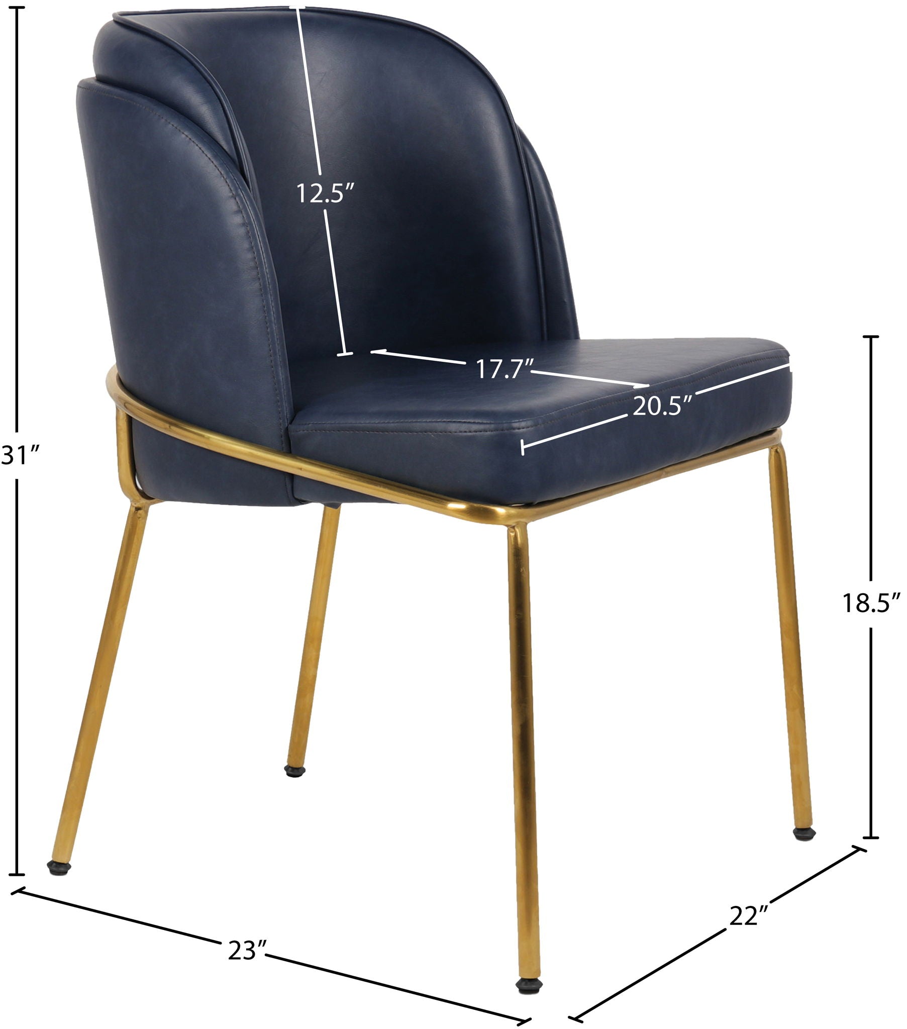 Jagger - Dining Chair (Set of 2) - Gold Base