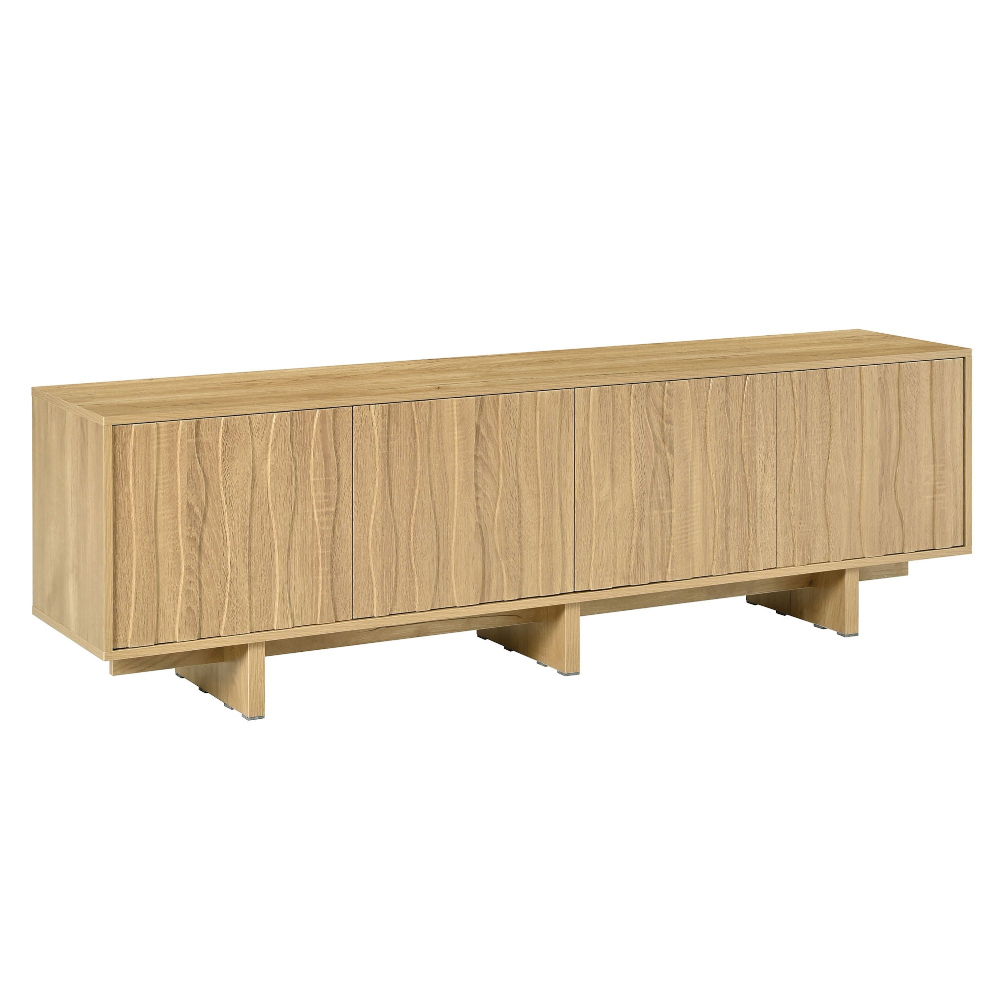Retro Style TV Stand With Wavy Door