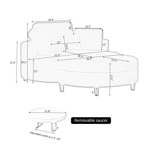 Sofa With Two Throw Pillows And A Waist Pillow With An Extra Tray For Comfortable Seating In Small Apartment Bedrooms