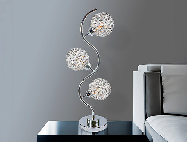 Crystal 3 Globe Table Lamp