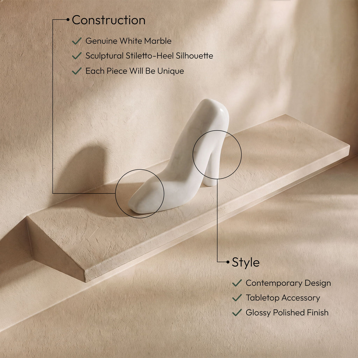 Meryl - Genuine Marble Tabletop Object