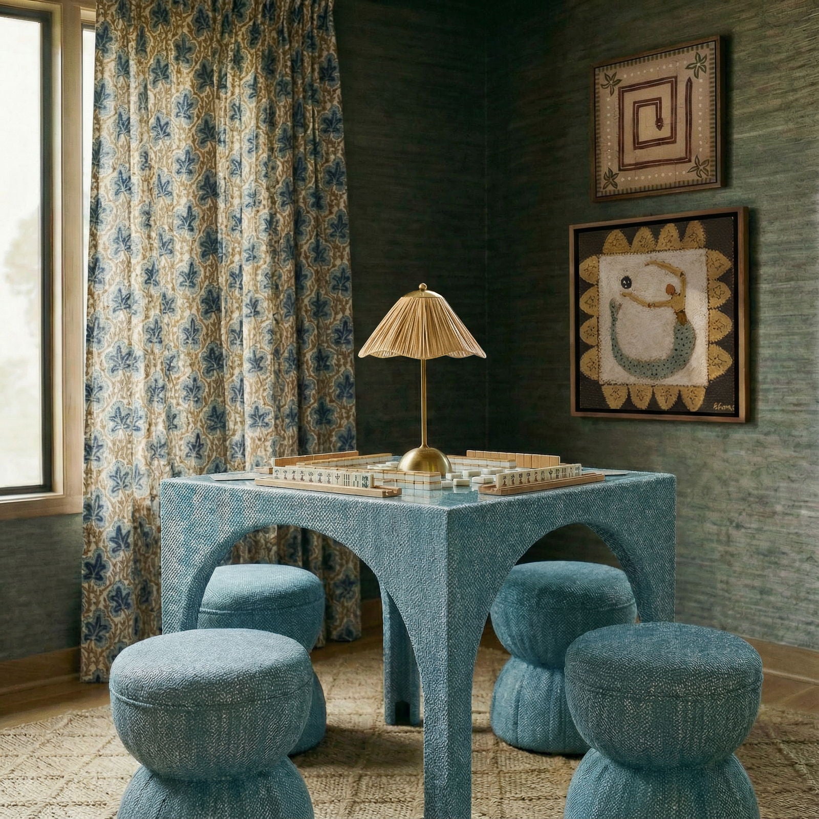 Tomlin - Gaming Ruched Ottoman