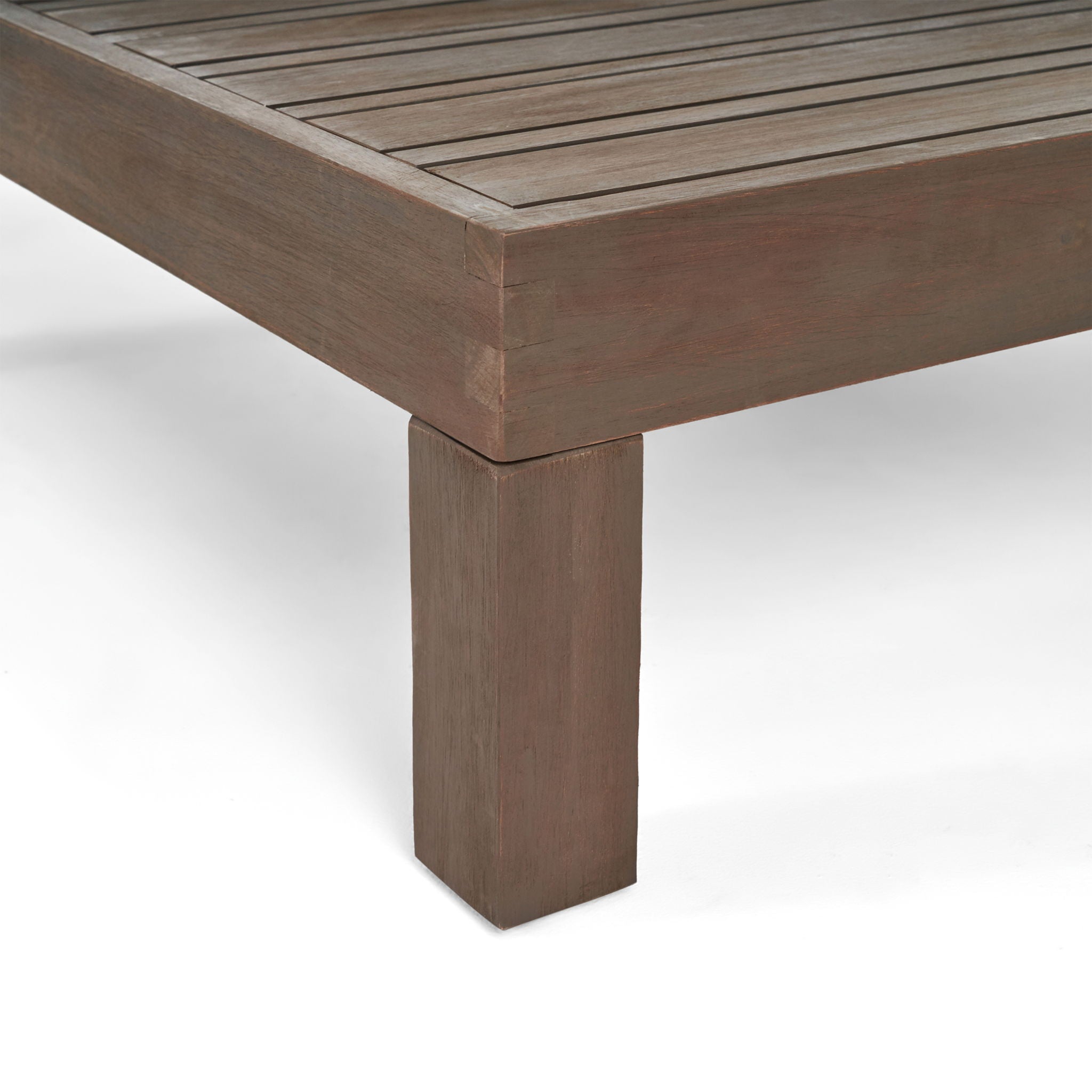 Oana Brava - Rustic Coffee Table With Slat Panel Design - Gray