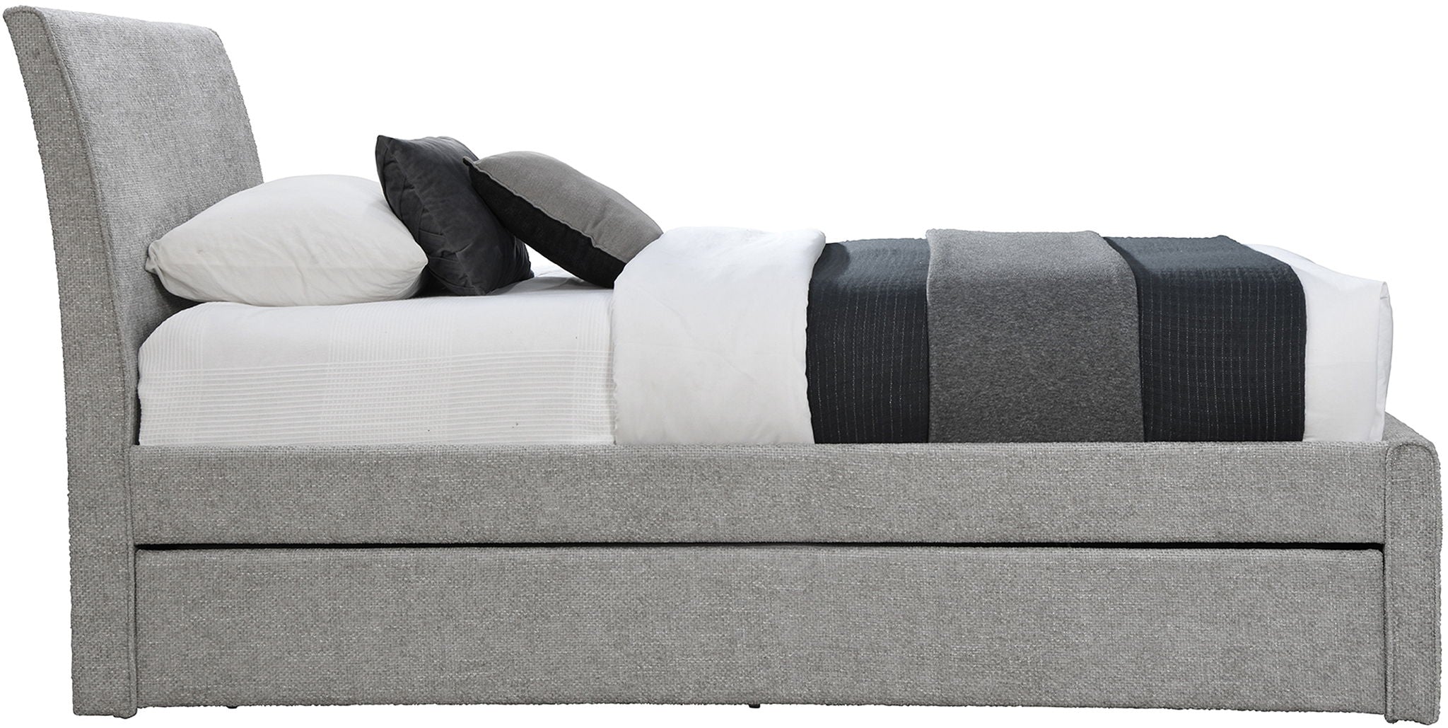 Myles - Chenille Twin Trundle Bed