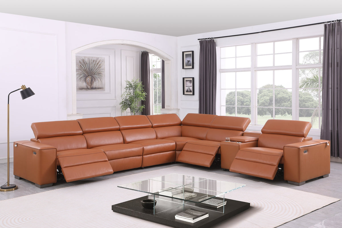 Picasso Caramel Grand Power Reclining Sectional