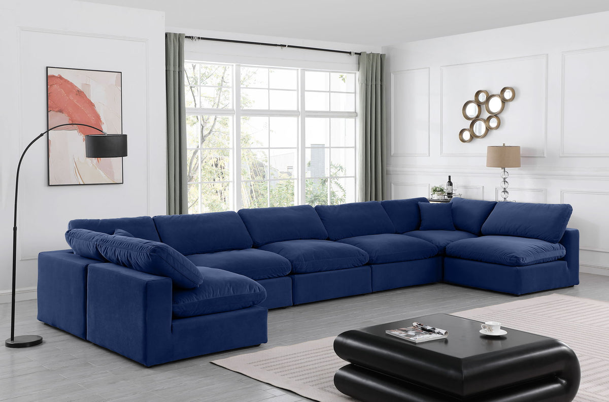 Comfy - 7 Piece Velvet Modular Armless Sectional
