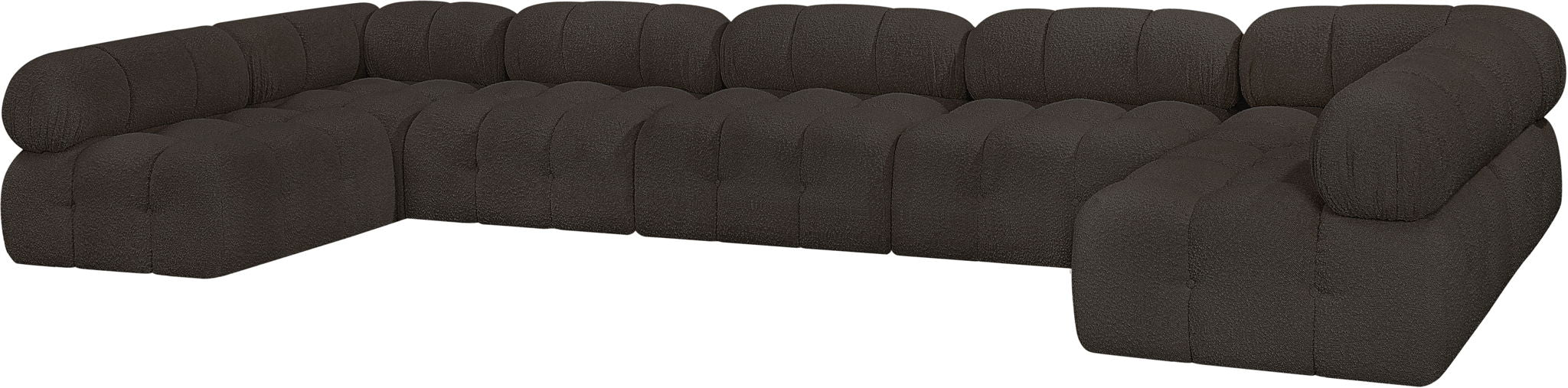 Ames - 7 Piece Boucle Fabric Modular Sectional