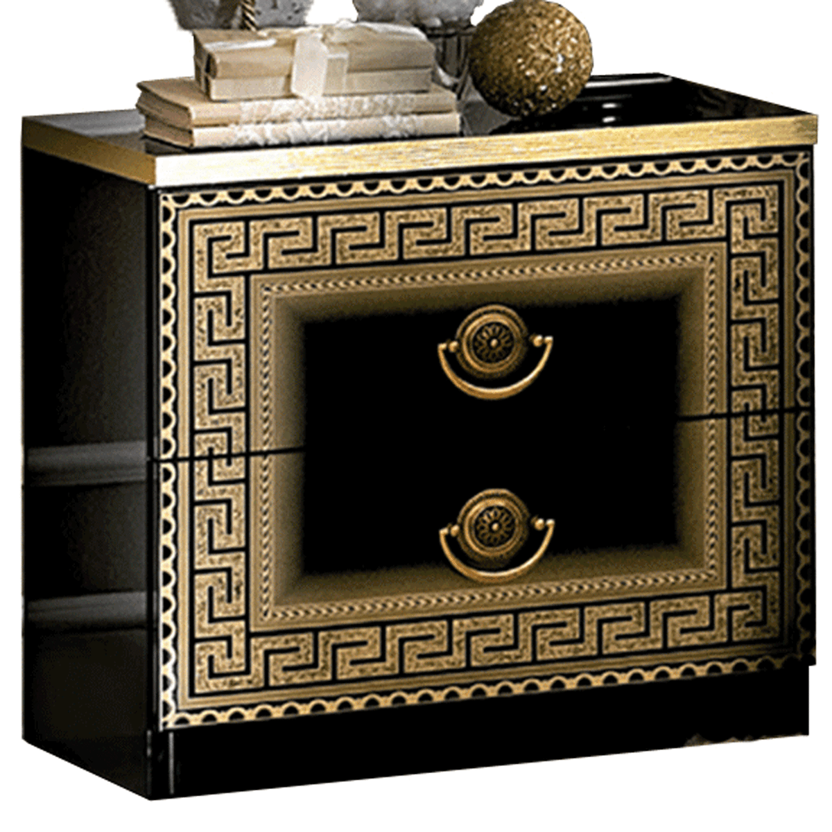 Aida Black w/Gold Nightstand