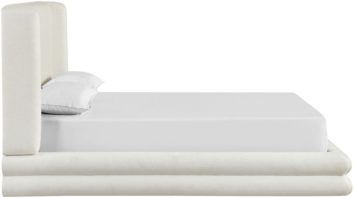 Chandra - Linen Textured Fabric Upholstered Bed