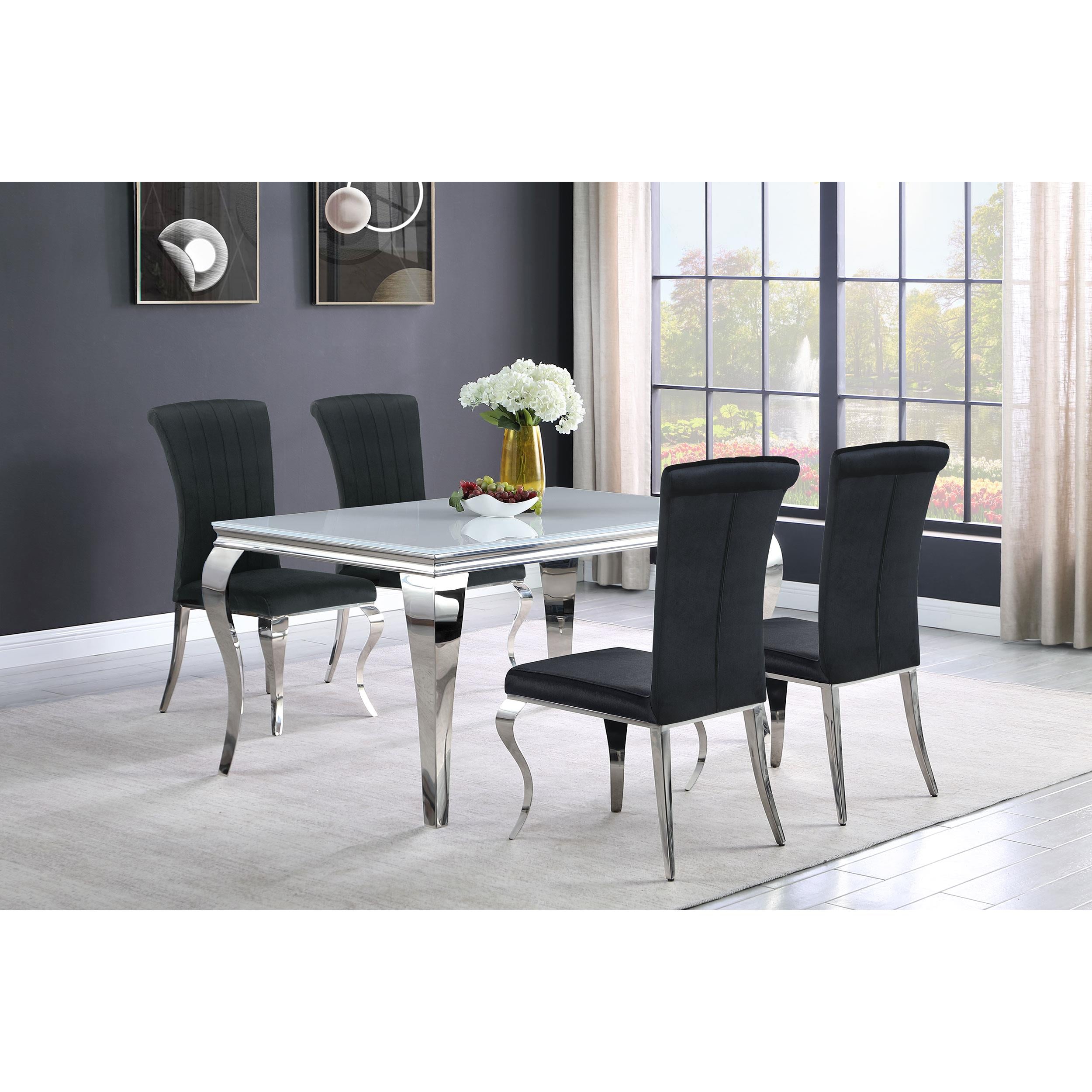 Diamond Modern Furniture COA Dining Table with Glass Top 115091 IMAGE 5