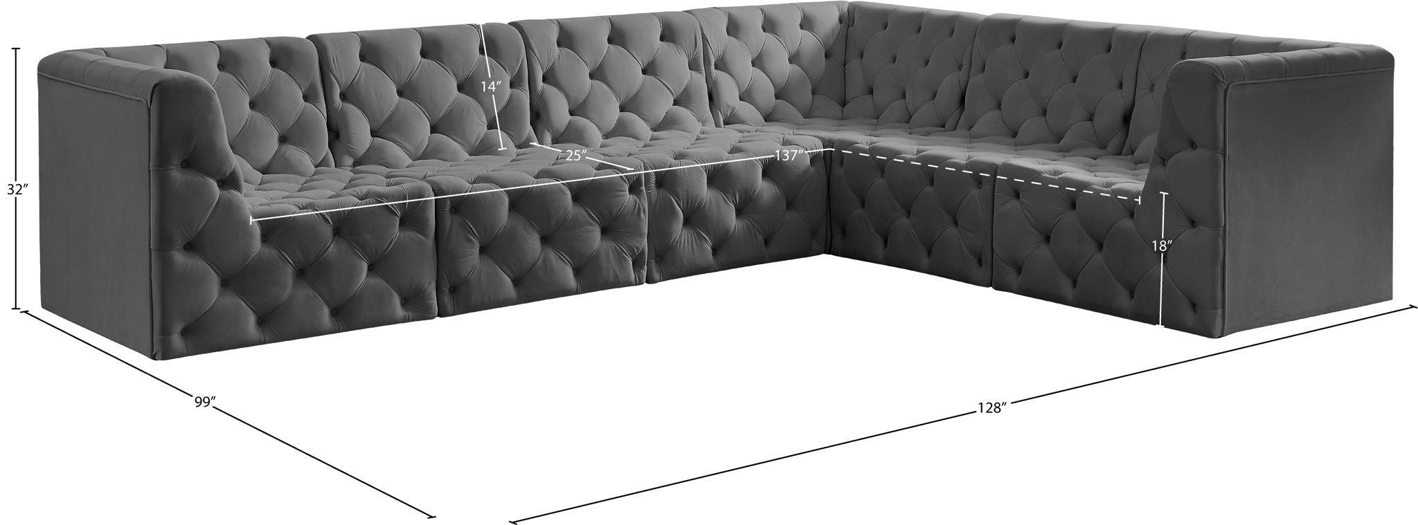 Tuft - 6 Piece Modular Sectional