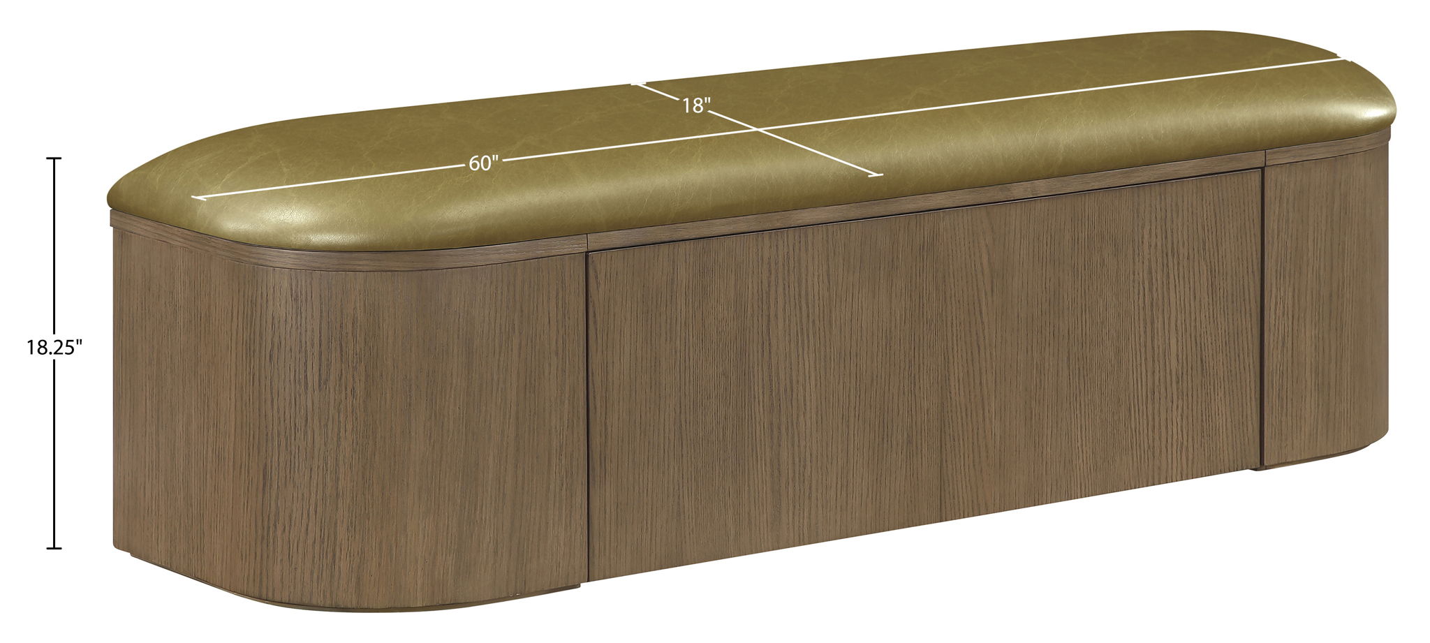 Velden - Upholstered Storage Bench With Stained Brown Base
