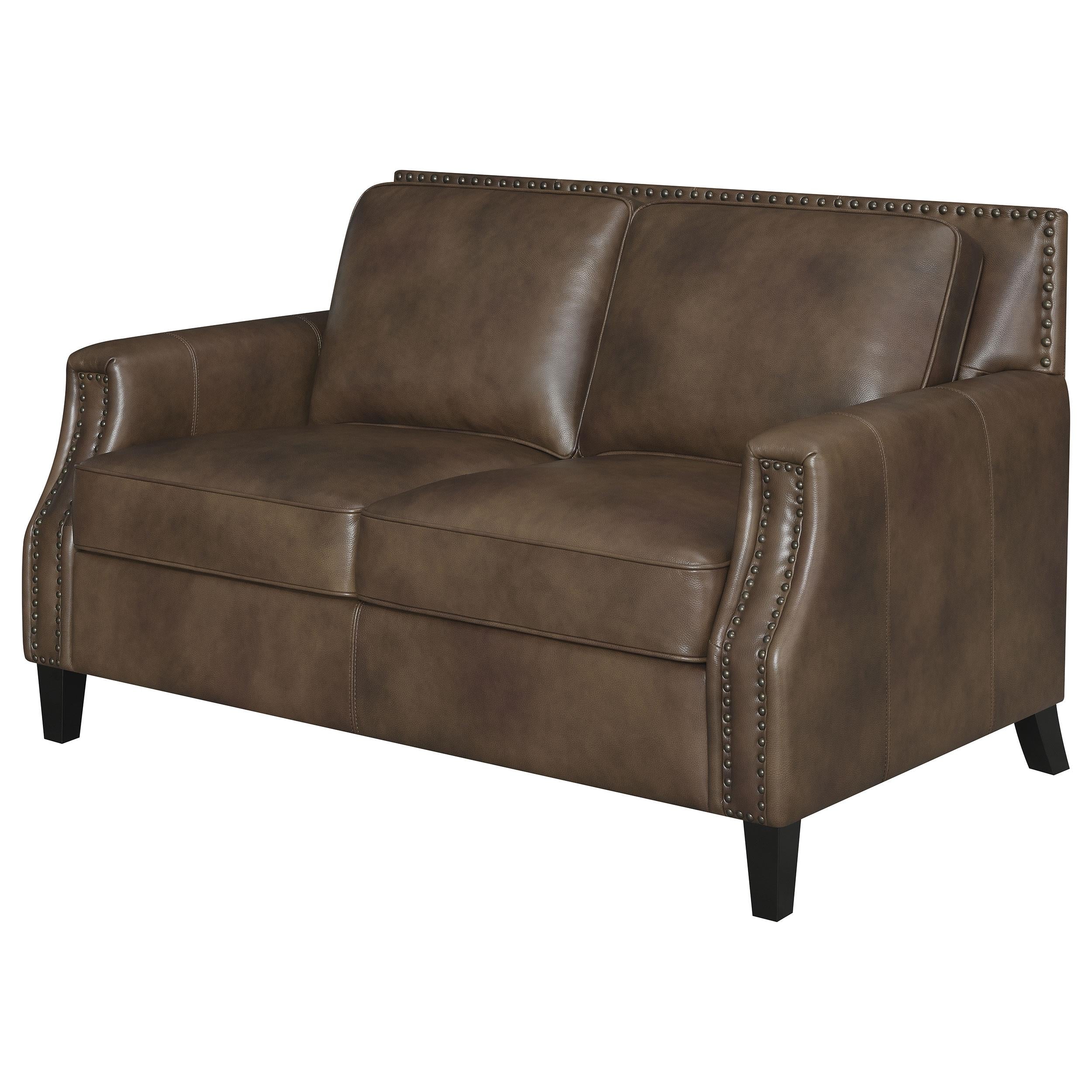Diamond Modern Furniture COA Leaton Stationary Leather Match Loveseat 509442 IMAGE 3