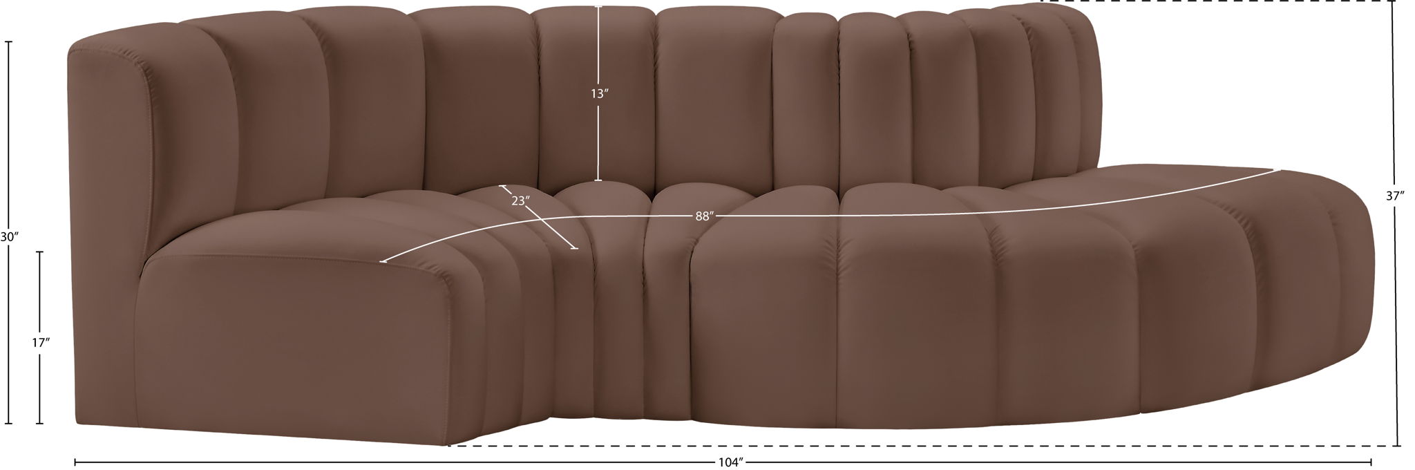Arc - Faux Leather 4 Piece L-Shaped Modular Sofa