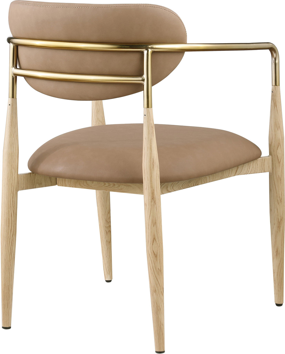Ronda - Vegan Leather Upholstered Dining Arm Chair - Natural Legs