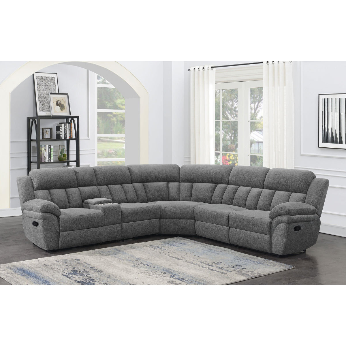Bahrain Reclining Fabric 6 pc Sectional 609540LR/609540CON/609540AR/609540WDG/609540AR/609540RR