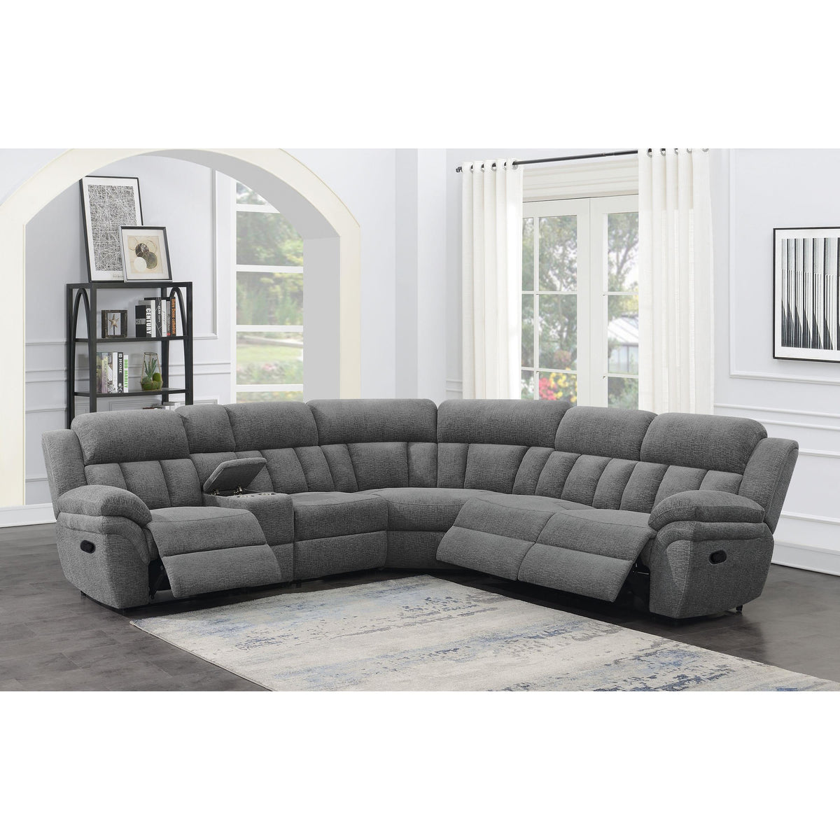 Bahrain Reclining Fabric 6 pc Sectional 609540LR/609540CON/609540AR/609540WDG/609540AR/609540RR