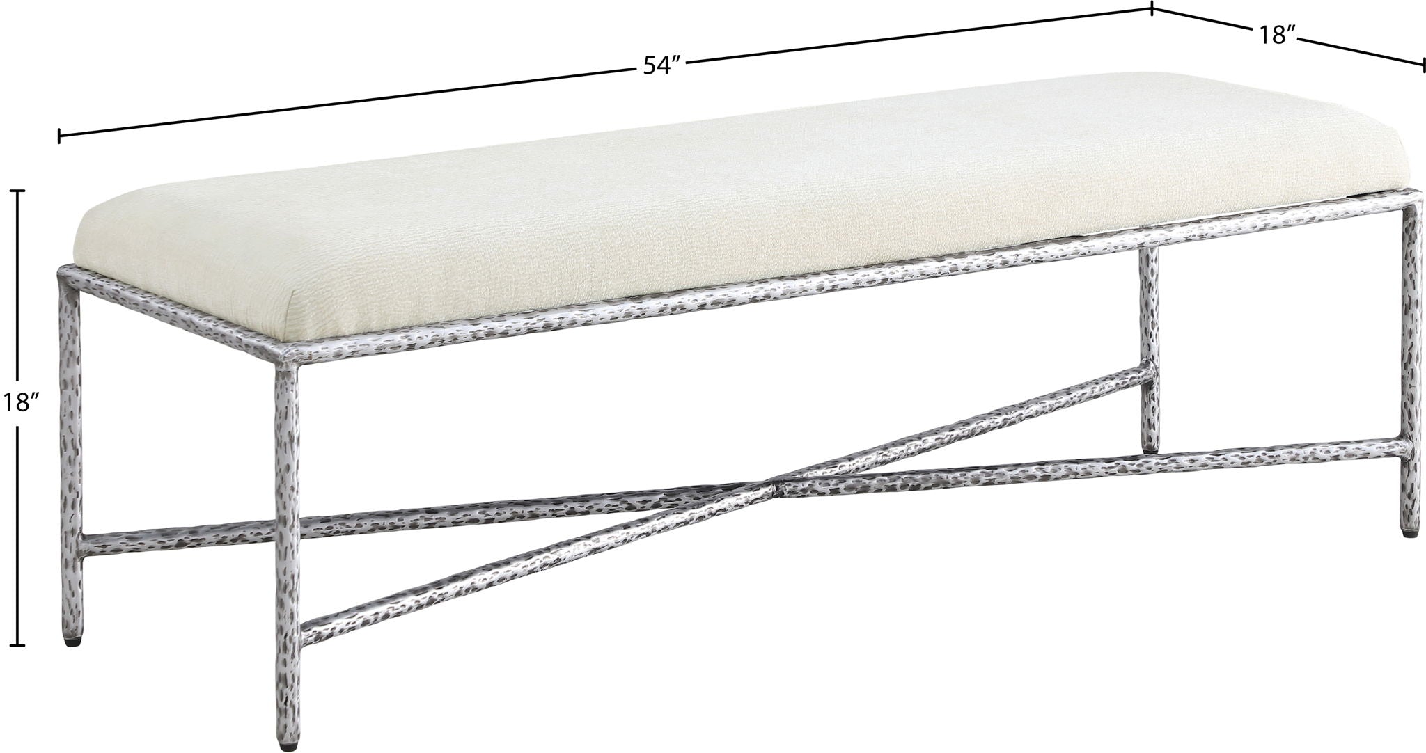 Valley - Bench With Silver Frame