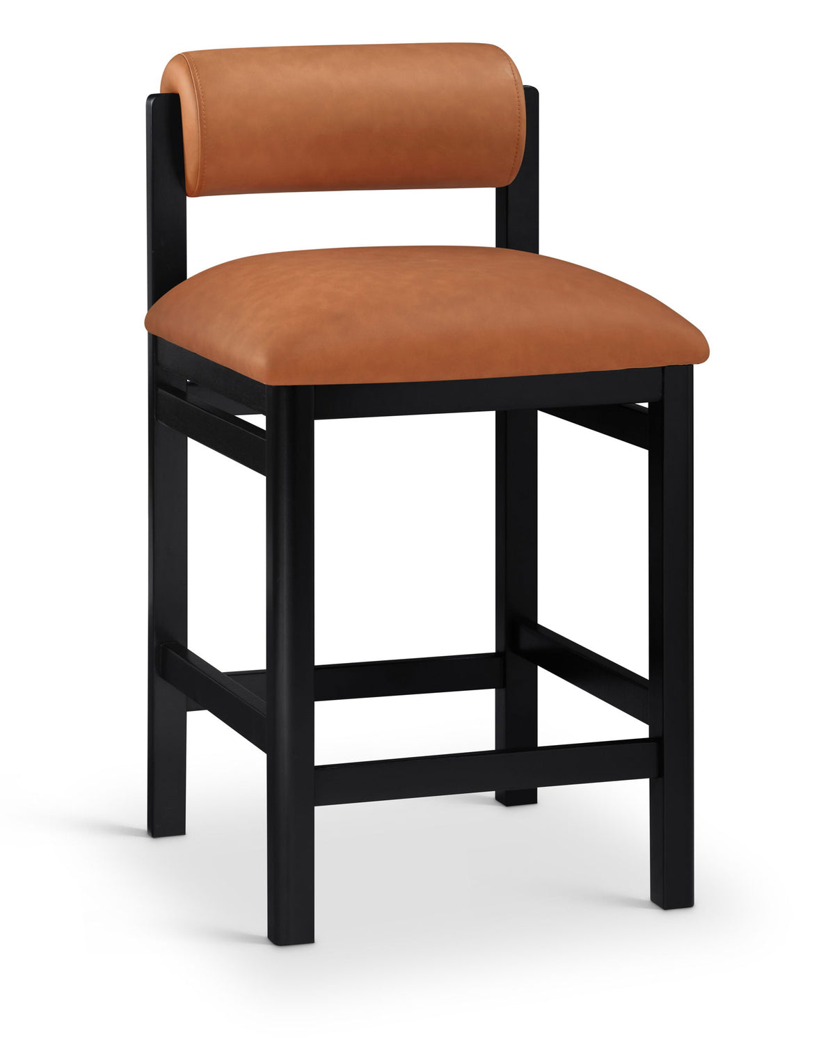 Roundhill - Faux Leather Counter Stool - Black Frame