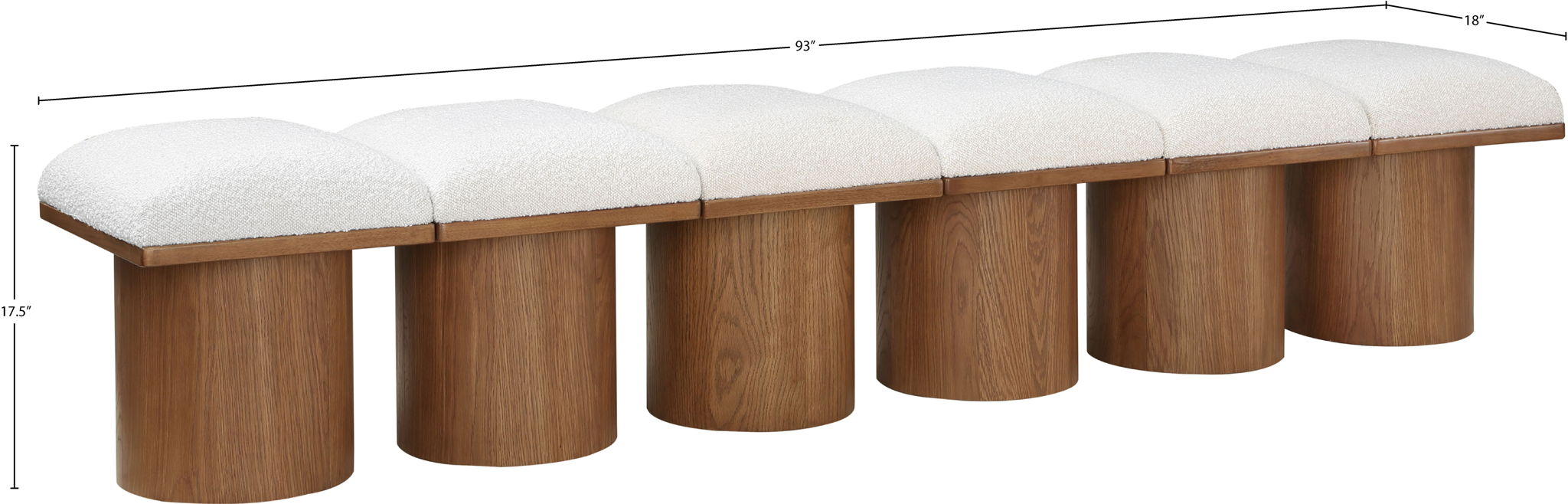 Pavilion - 6 Piece Modular Bench With Brown Base