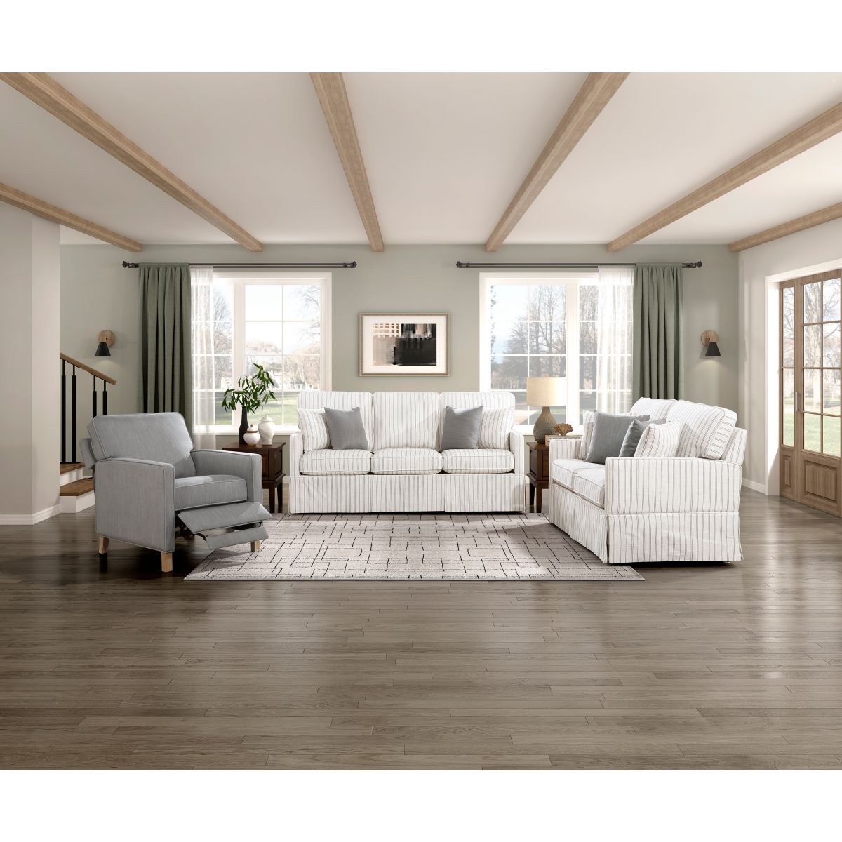 Hampstead - Push Back Reclining Chair - Gray