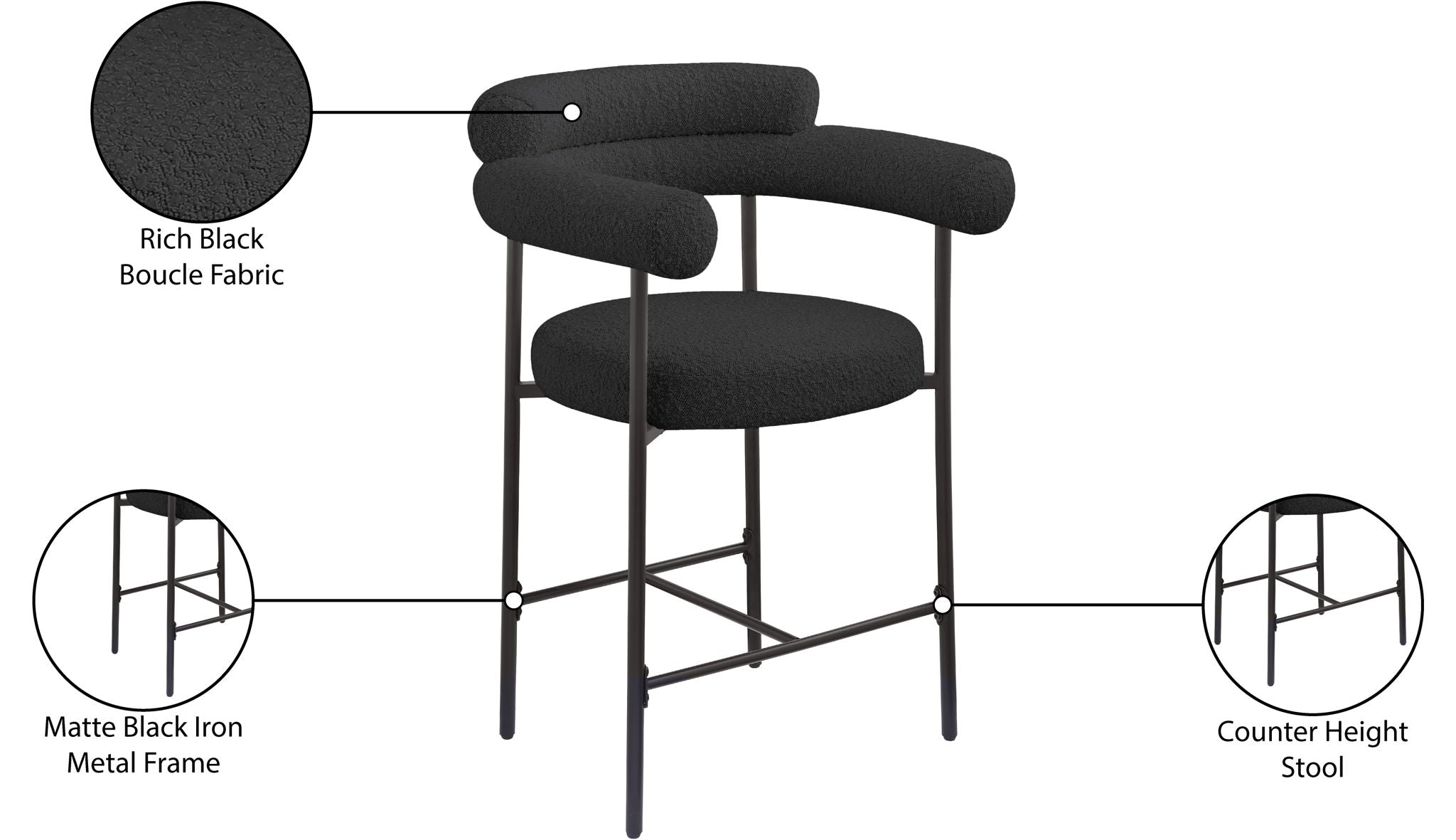 Blake - Counter Stool With Black Base (Set of 2)