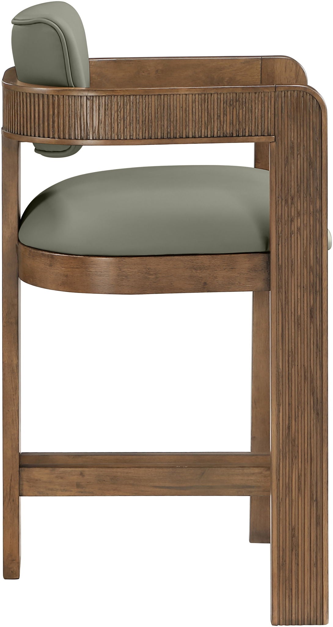 Sacha - Vegan Leather Upholstered Counter Stool With Brown Base