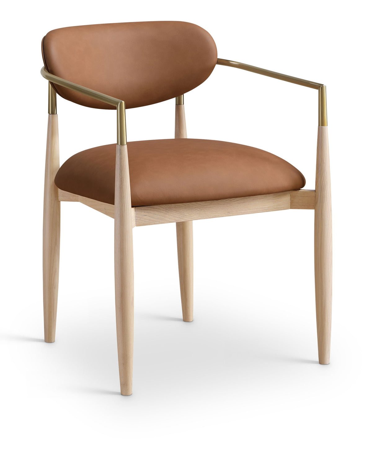Riccio - Dining Arm Chair (Set of 2) - Natural And Gold Frame