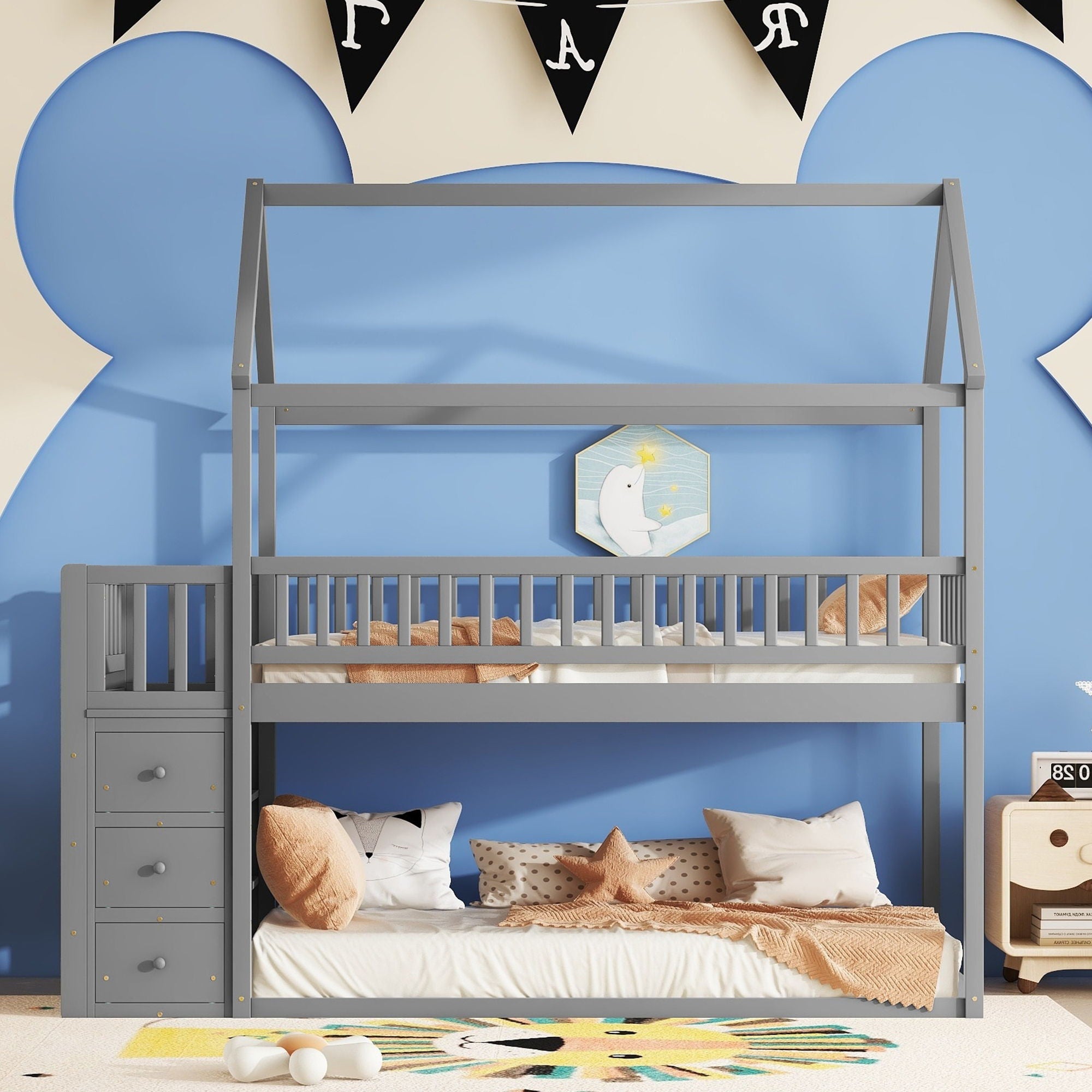 Bunk Bed With Shelves And Drawers, Storage Focused Design