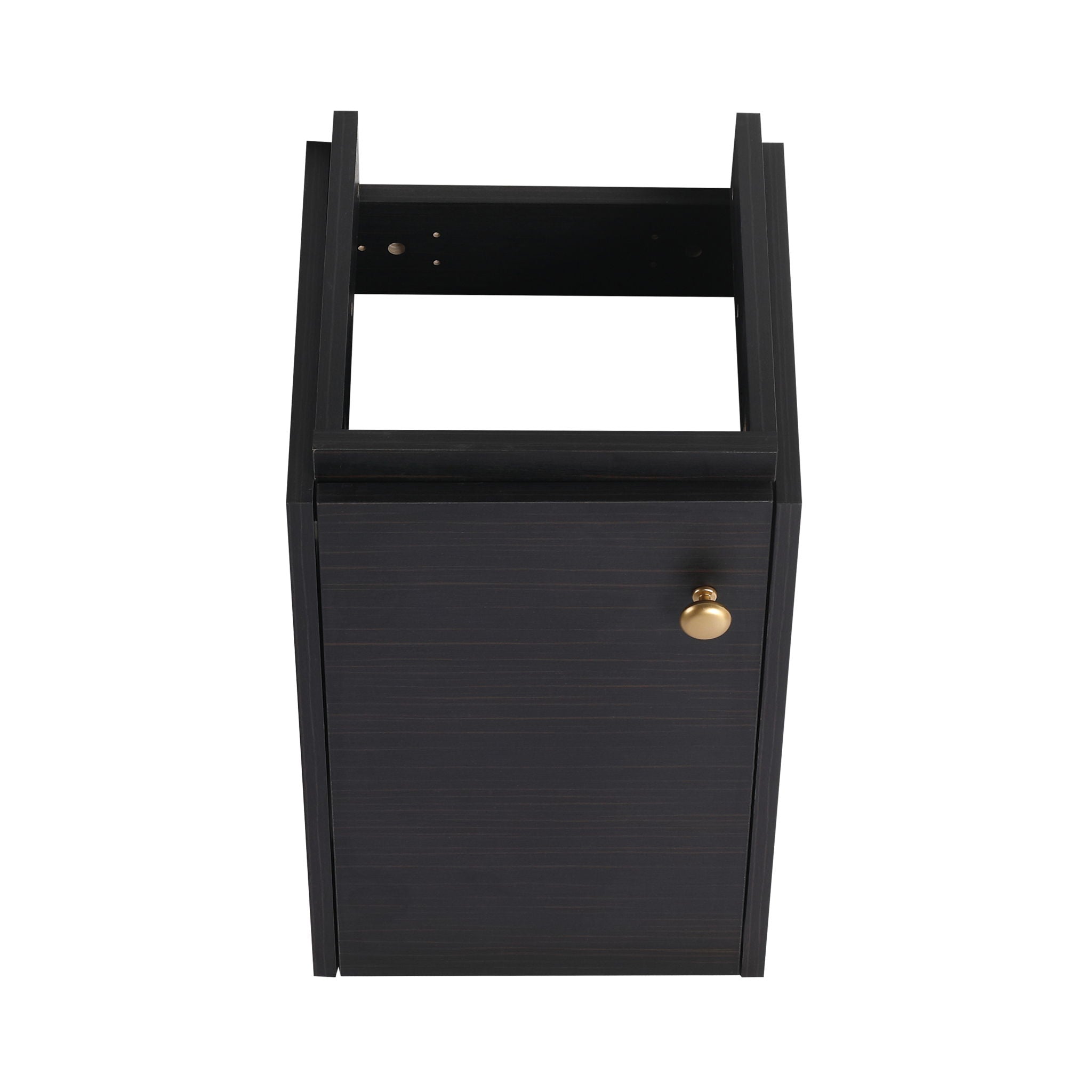 Compact Bathroom Vanity With Sink, Soft Close Door - Black Chestnut