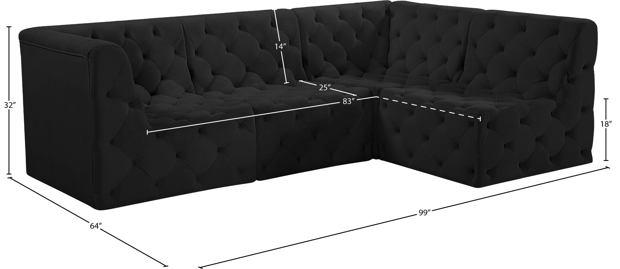 Tuft - 4 Piece Modular Sectional
