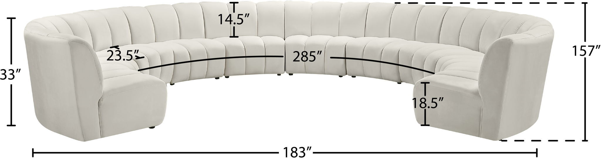 Infinity - 10 Piece Velvet Modular Sectional