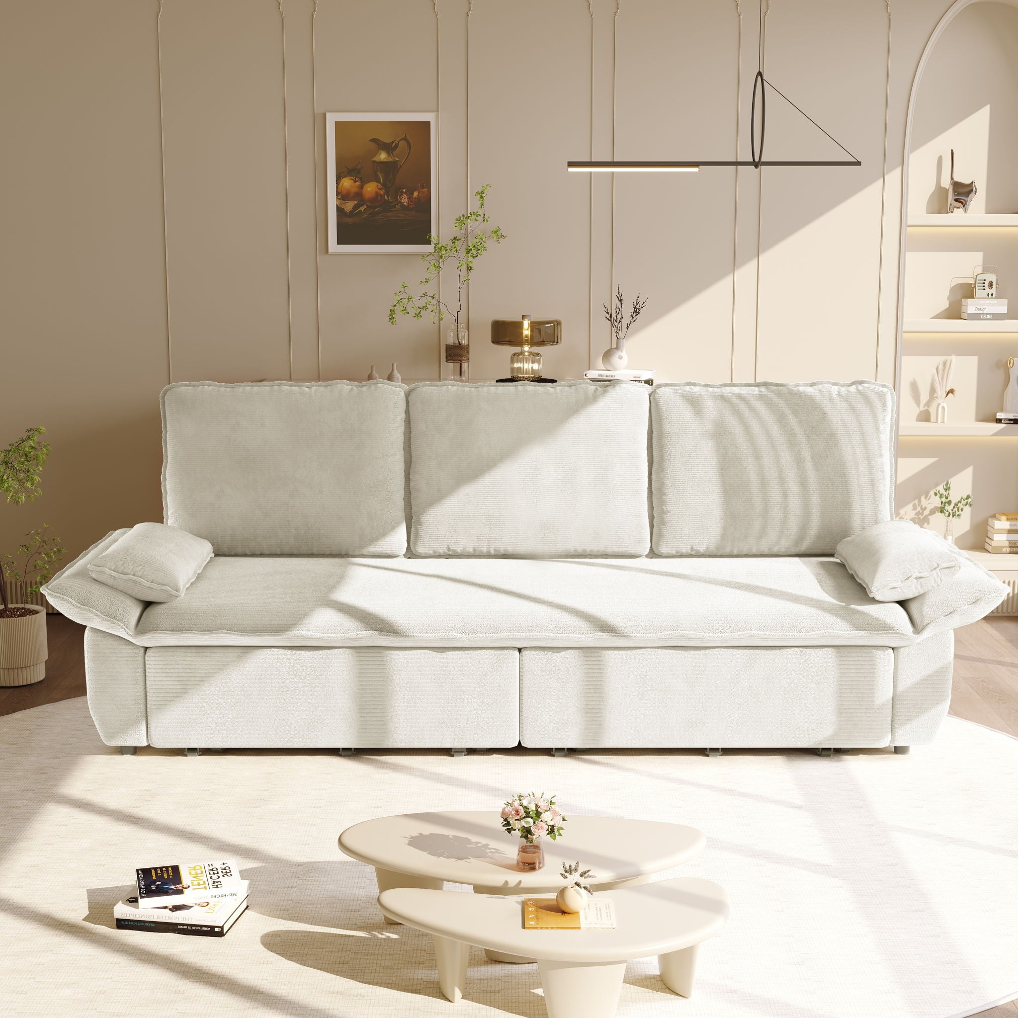 King Size Pull Out Sofa Bed, 3 In 1 Convertible Multifunctional